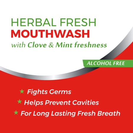 Herbal Fresh Clove & Mint Fresh Mouthwash (250ml) - K P Namboodiris