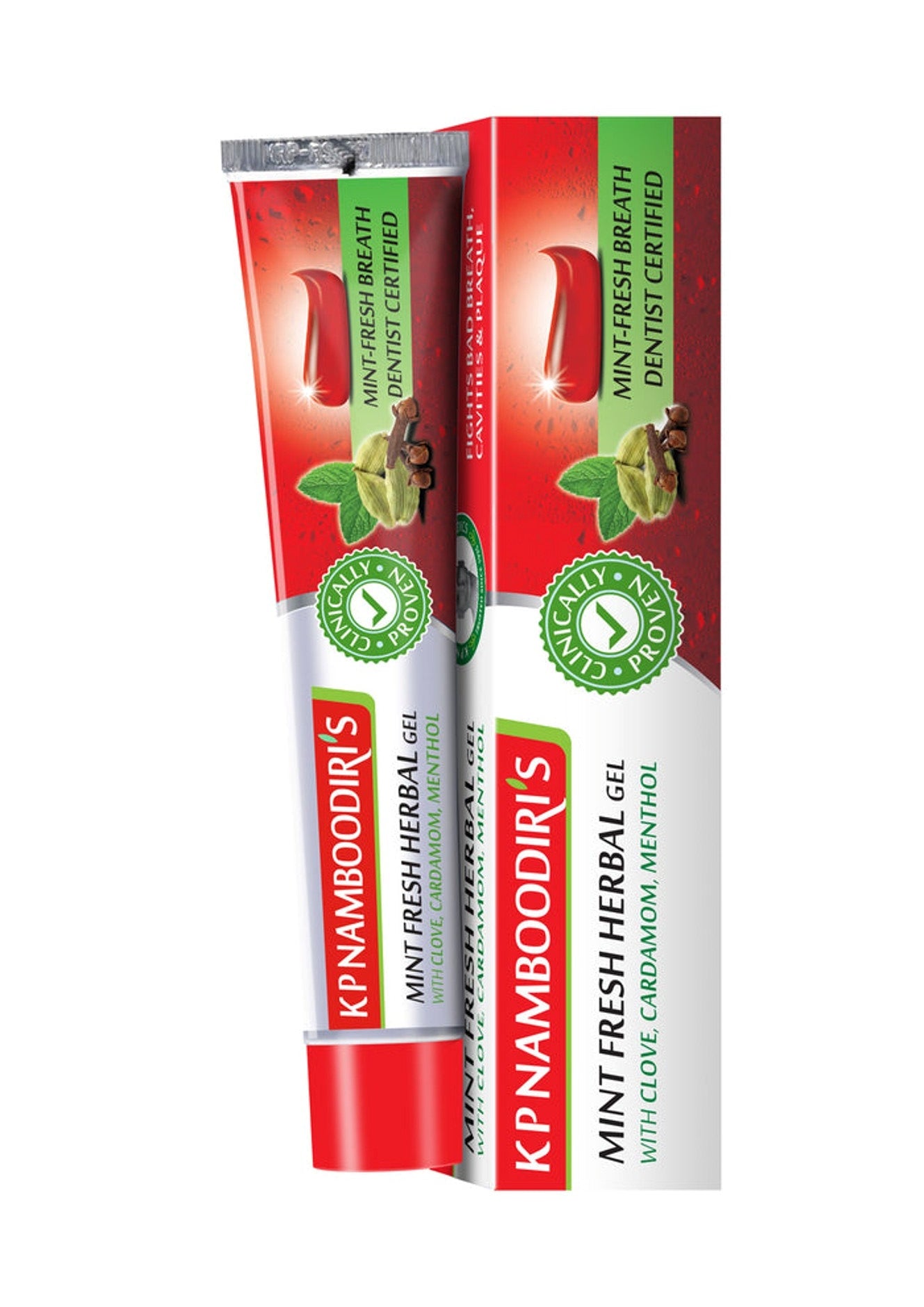 Mint Fresh Herbal Gel Toothpaste with Clove, Cardamom & Menthol - K P Namboodiris
