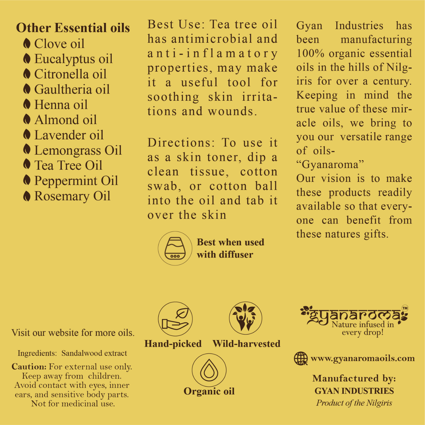 Sandalwood Oil - Gyanaroma (30ml)