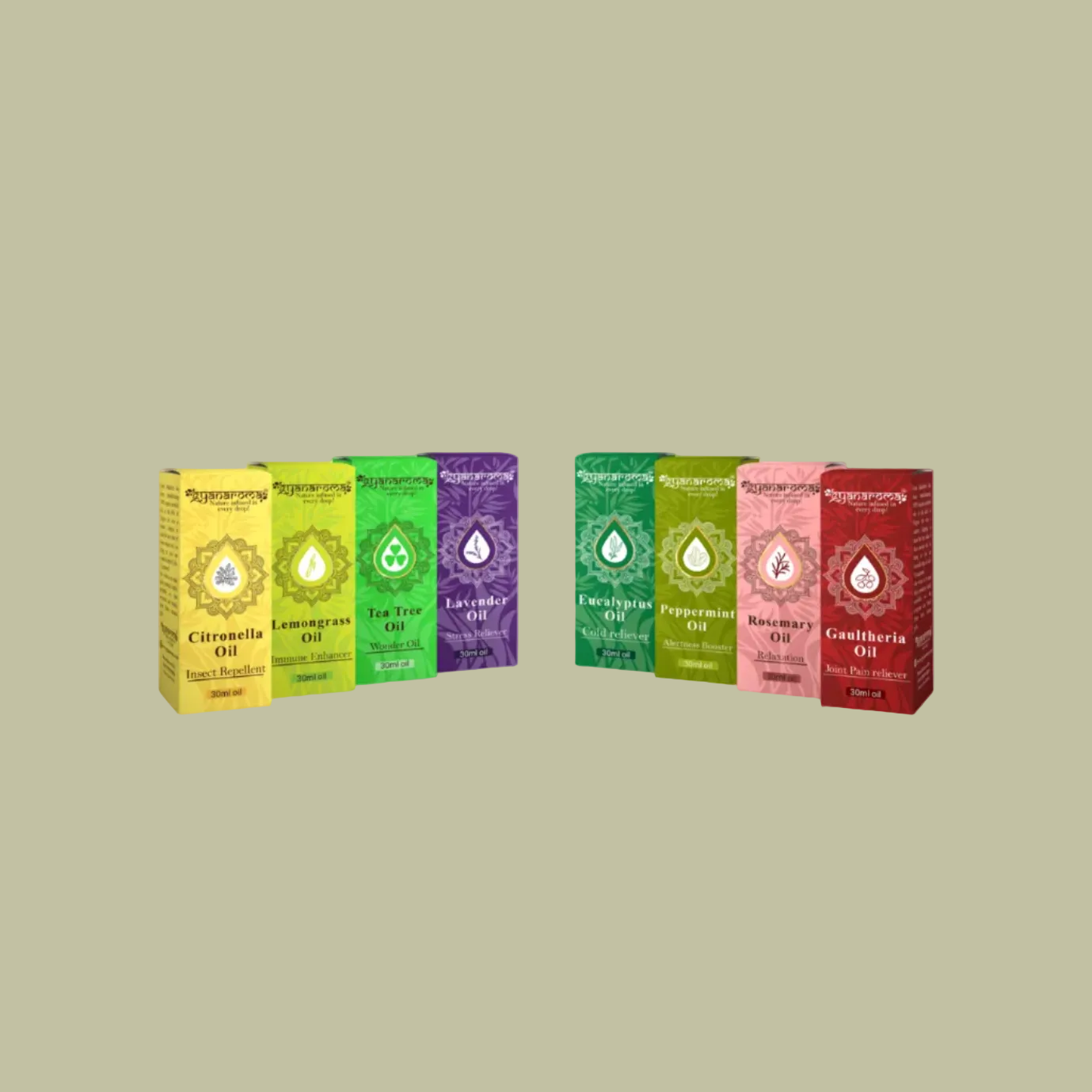 Essential Oil Pack - Gyanaroma (30ml Each)