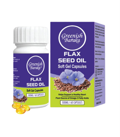 Flax Seed Liquid Fill Softgel Capsule (500mg) - Greenish Roots Healthcare