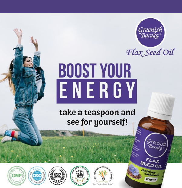 Flax Seed Oil - Greenish Roots Healthcare