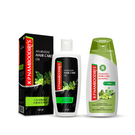 Hair Oil 100ml & Hair and Scalp Nourishing Shampoo Combo - K P Namboodiris