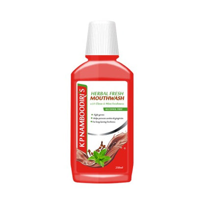 Herbal Fresh Clove & Mint Fresh Mouthwash (250ml) - K P Namboodiris