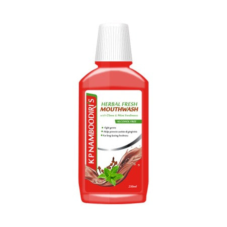 Herbal Fresh Clove & Mint Fresh Mouthwash (250ml) - K P Namboodiris