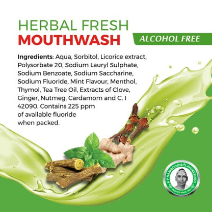 Herbal Fresh Mouthwash (250ml) - K P Namboodiris