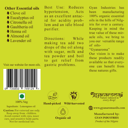 Lemongrass Oil - Gyanaroma