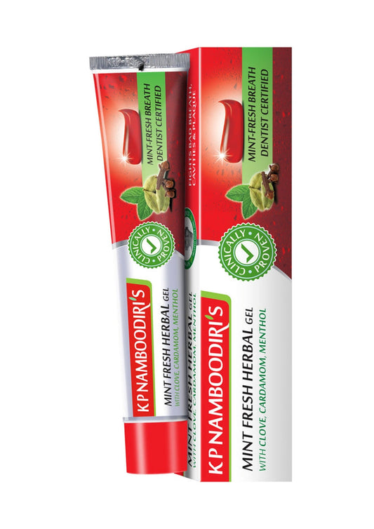 Mint Fresh Herbal Gel Toothpaste with Clove, Cardamom & Menthol - K P Namboodiris