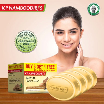 Sandal Herbal Soap - K P Namboodiris