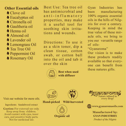 Sandalwood Oil - Gyanaroma (30ml)