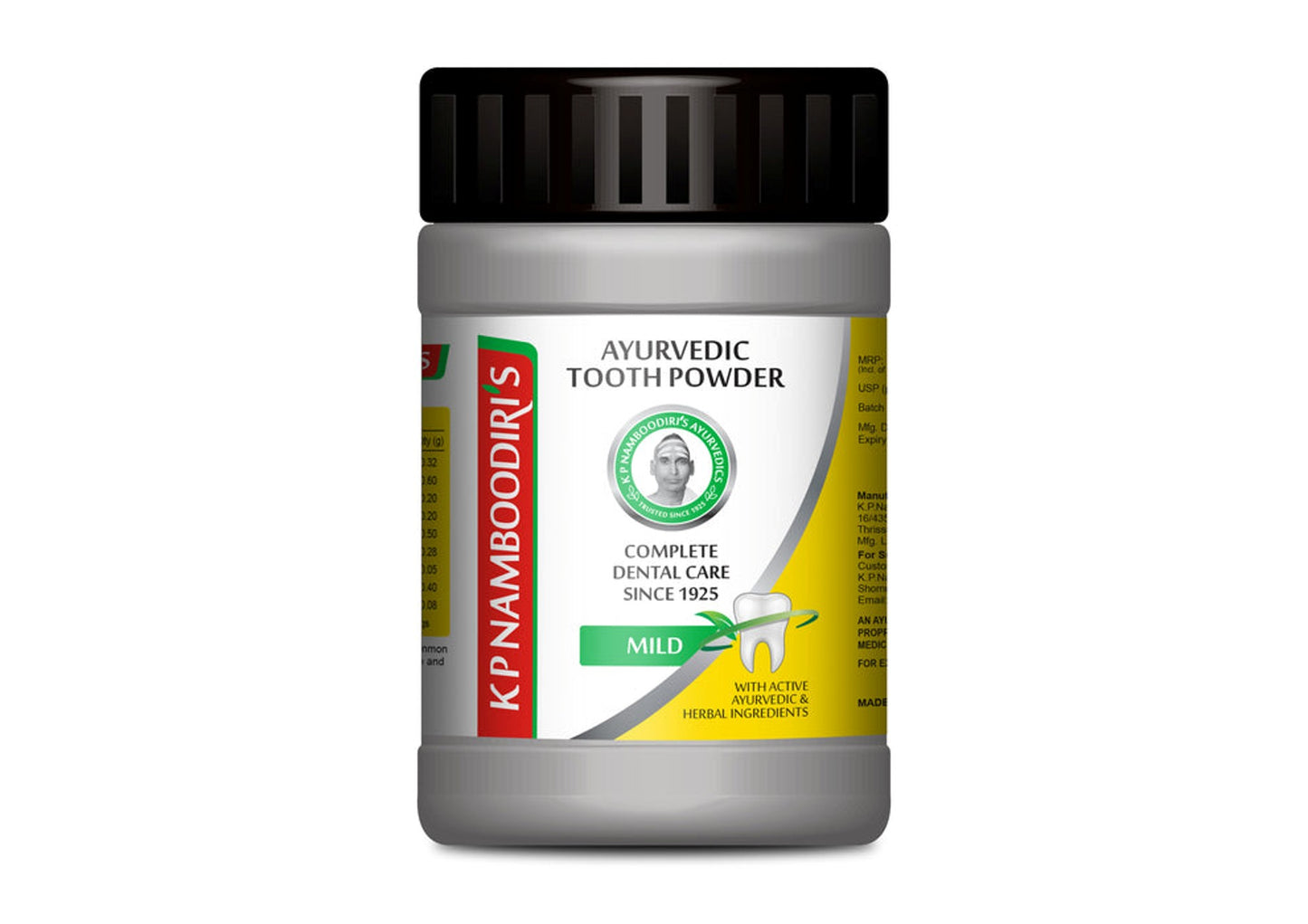 Tooth care Powder (Mild) - 80g Pack of 2 - K P Namboodiris