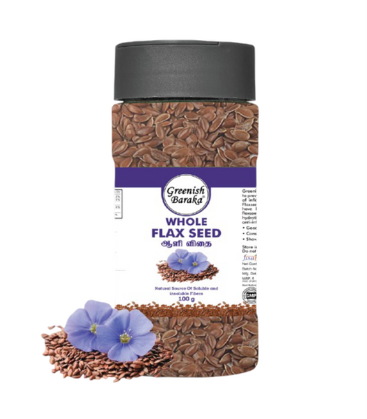 Whole Flax Seeds (100g) - Greenish Roots Healthcare